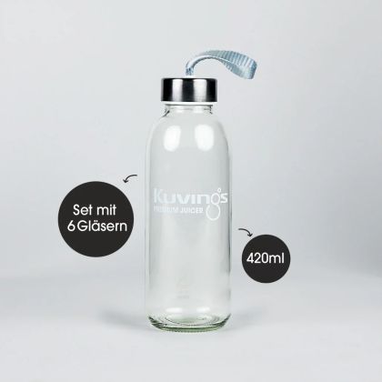 Kuvings комплект стъклени бутилки (420ml, 6 бр.)