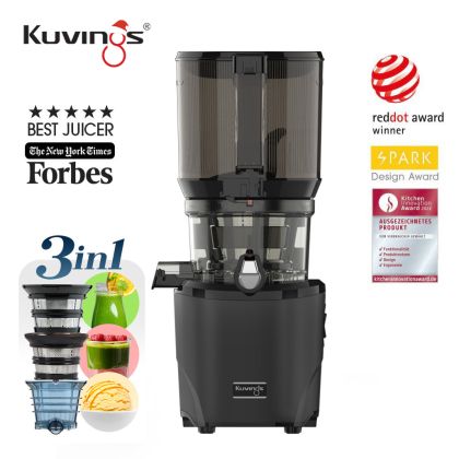 Kuvings AUTO10S бавнооборотна сокоизстисквачка-тип свободни ръце + комплект приставки за смути и сорбе/сладолед