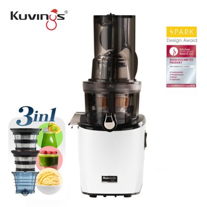 Kuvings REVO830 бавнооборотна сокоизстисквачка + комплект приставки за смути и сорбе/сладолед