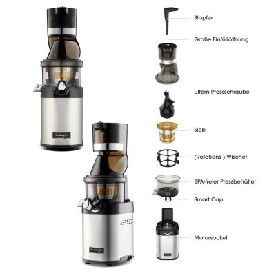 Kuvings Chef CS600  професионална бавнооборотна сокоизстисквачка + допълнителна глава