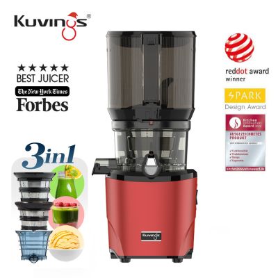 Kuvings AUTO10S бавнооборотна сокоизстисквачка-тип свободни ръце + комплект приставки за смути и сорбе/сладолед