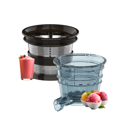 Kuvings REVO830 бавнооборотна сокоизстисквачка + комплект приставки за смути и сорбе/сладолед