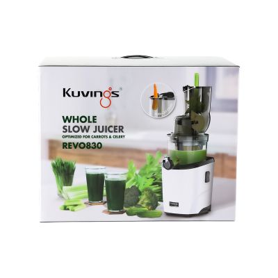 Kuvings REVO830 бавнооборотна сокоизстисквачка + комплект приставки за смути и сорбе/сладолед