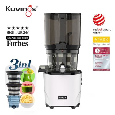 Kuvings AUTO10S бавнооборотна сокоизстисквачка-тип свободни ръце + комплект приставки за смути и сорбе/сладолед